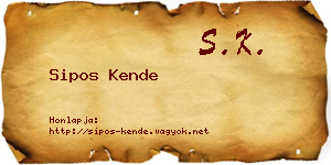 Sipos Kende névjegykártya