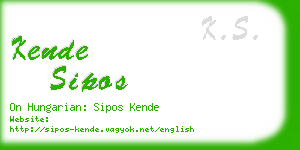 kende sipos business card